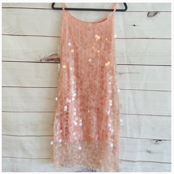 Avantlook Pink Embellished Lace Dress - Picture 3 of 3